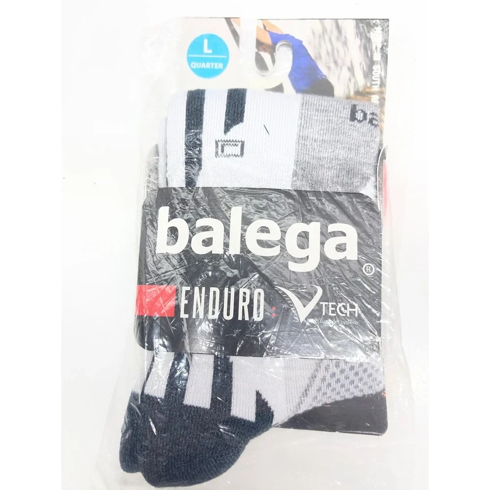 Balega Enduro V-Tech Quarter Running Socks White Mid Grey 8537 Large L New